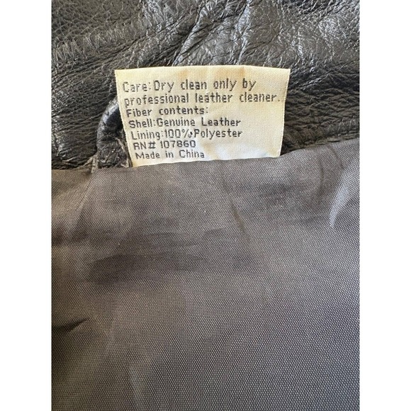 Vintage Flight Path Mens Small Leather Moto Jacket Belted Full Zip 80s - Picture 7 of 10